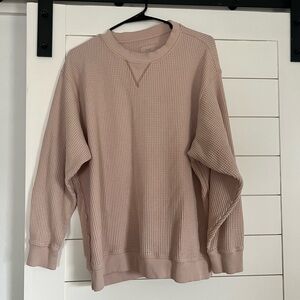 aerie Waffle Crewneck Sweater - Dusty Rose